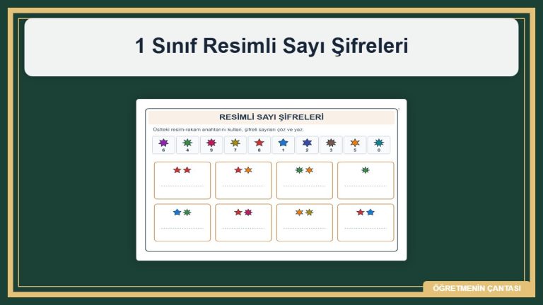 1 Sınıf Resimli Sayı Şifreleri 18