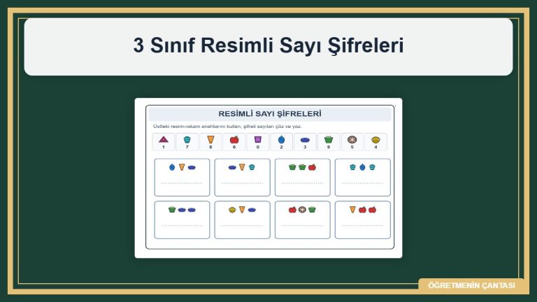 3 Sınıf Resimli Sayı Şifreleri 20