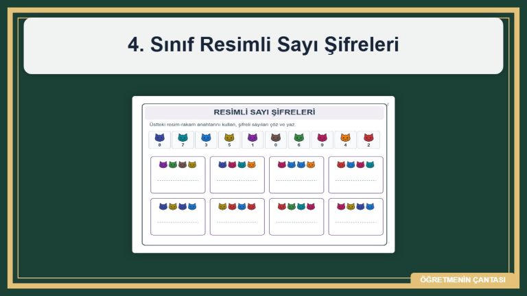 4. Sınıf Resimli Sayı Şifreleri 20