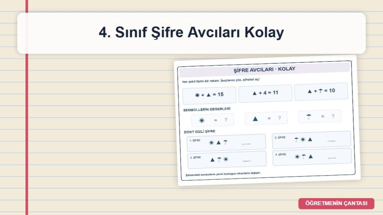 4. Sınıf Şifre Avcıları Kolay 2